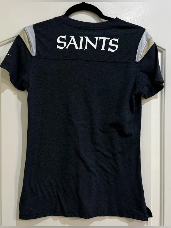 Nike Women's Black & Gold New Orleans Saints Fleur-de-Lis V-Neck Tee - Image 2