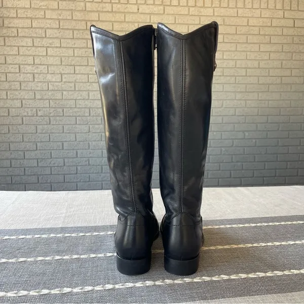 Frye Melissa Button Inside Zip Boots Black Riding Boots Women’s Size 6 - Image 6