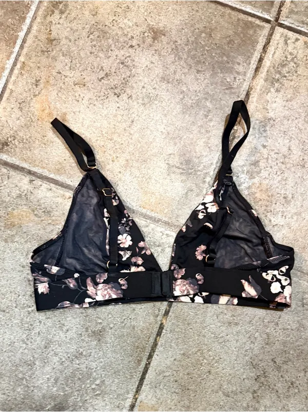 Vince Camino Black Floral Print Bralette Sz M NWOT - Image 2