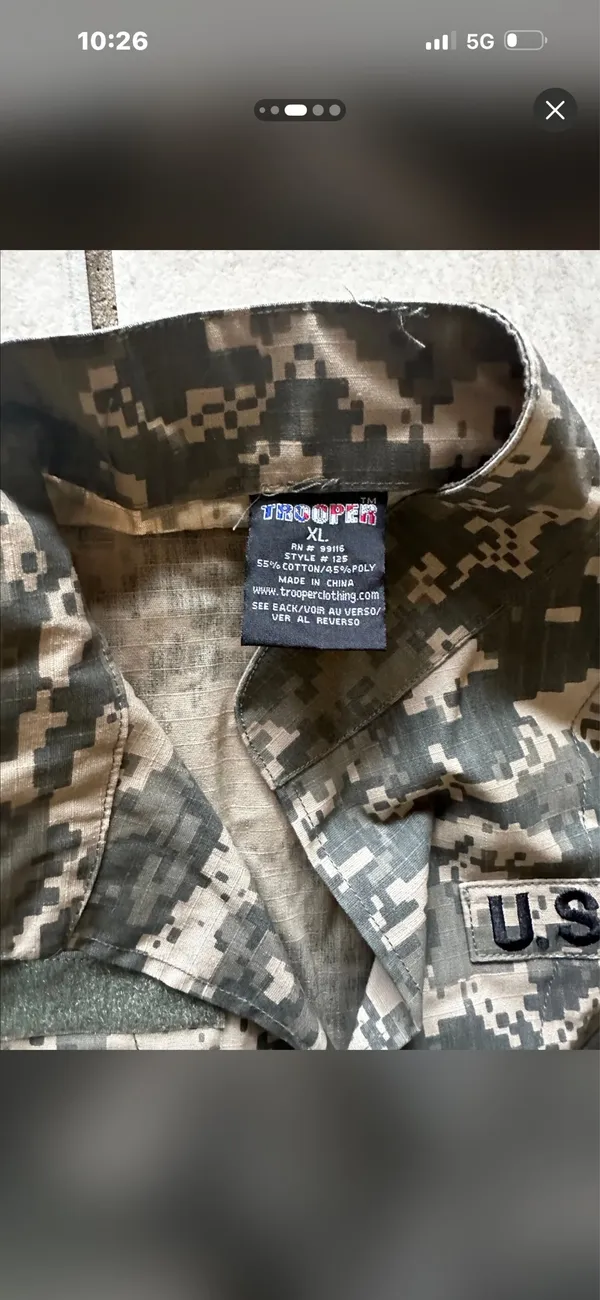 Army combat shirt Green Size XL - Image 6