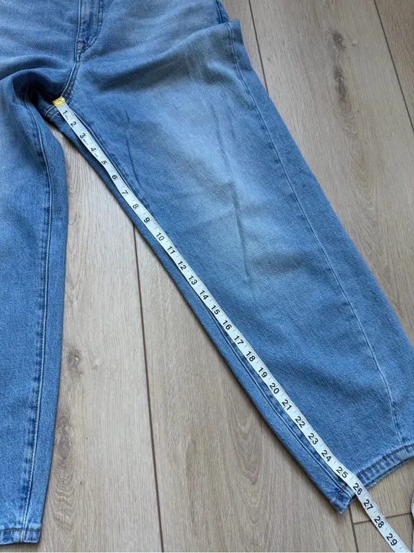 Evereve Ever Seamed Medium Blue Barrel Leg Jeans Size 30 High Rise Ankle Length - Image 10