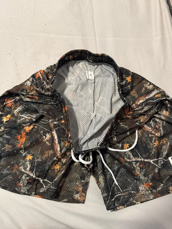 Men's Camouflage Athletic Shorts with Autumn Leaf Accent - Image 2