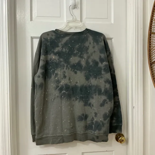 Natural Life Slate Green Speckled Tie Dye Sweatshirt L Boho Grunge Indie Cozy - Image 4