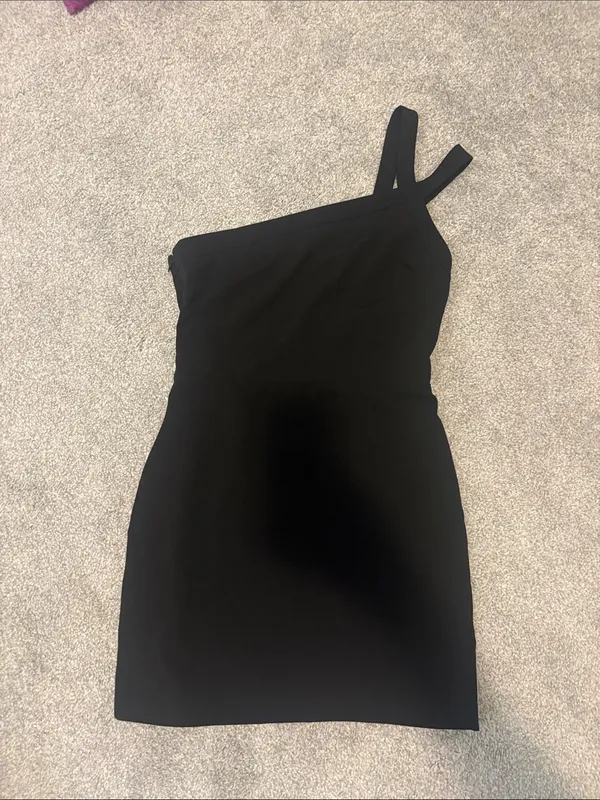 Lovers + Friends Black One-Shoulder Bodycon Dress with Double Strap - Image 2