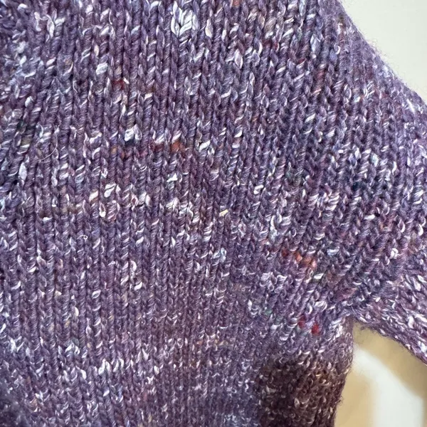 Intermix Purple Marled Baby Alpaca Merino Wool‎ V-Neck Sweater sz Small - Image 3