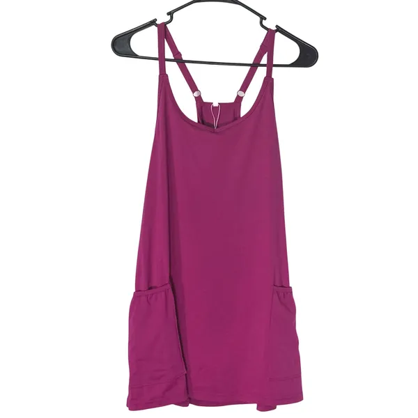 NWT Athletic Tennis Dress Sleeveless Pocket Mini Sundress Magenta Small - Image 6