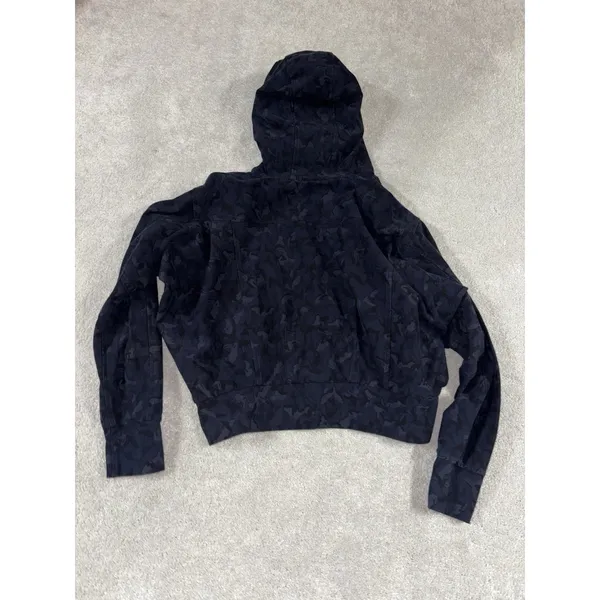 Athleta Navy Printed Farallon Hooded Sweatshirt #572247 Small - Image 8