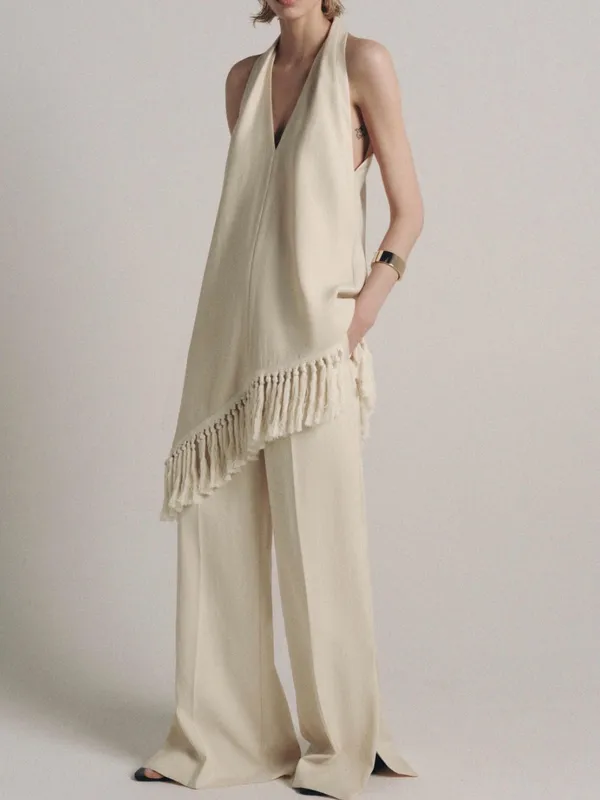 Zara ZW COLLECTION HALTER TOP WITH FRINGING - Image 2