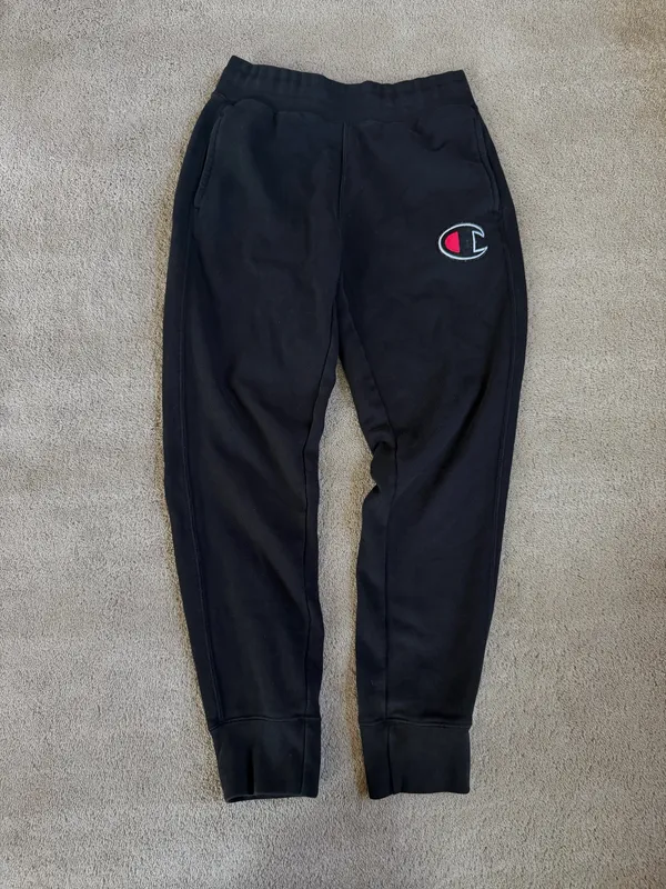 Champion Black Logo Joggers – Size Small - Image 2