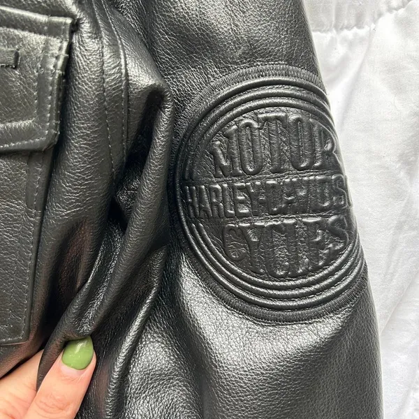 Harley Davidson Rare‎ 100% Leather Motorcycle Biker Jacket Medium - Image 2