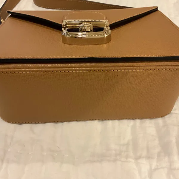Longchamp Le Pliage Heritage Leather Crossbody Bag Brown Tan Handbag - NEW - Image 4