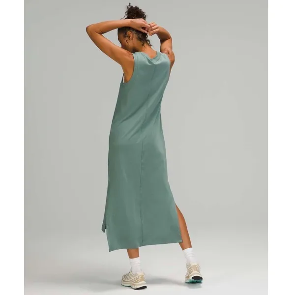 Lululemon All Yours Tank Maxi Dress Tidewater Teal Womemns 4 Athletic‎ Casual - Image 3