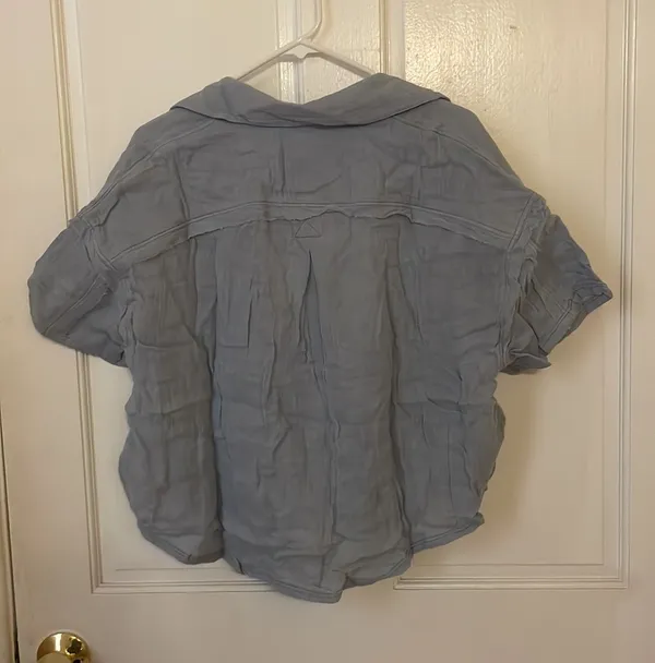 We The Free FREE PEOPLE Full of Light Blue Short Sleeve Crop Top $88 NWT L M S XS - Image 3