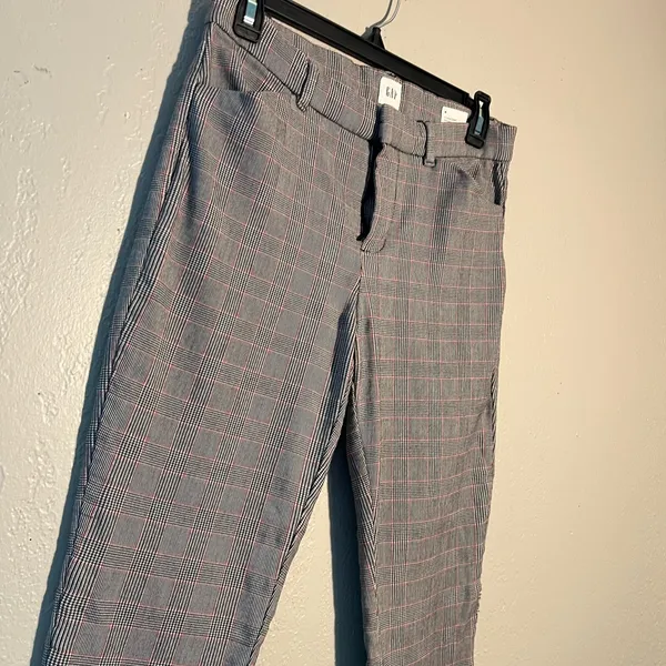 GAP Gray Signature Skinny Ankle Pants Checkered Red and Black SZ 6 High-Rise - Image 2
