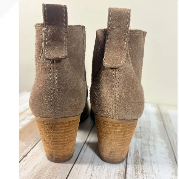 Dolce‎ Vita Brown Suede Western Ankle Boots Stacked Block Heel Booties Size 7.5 - Image 8