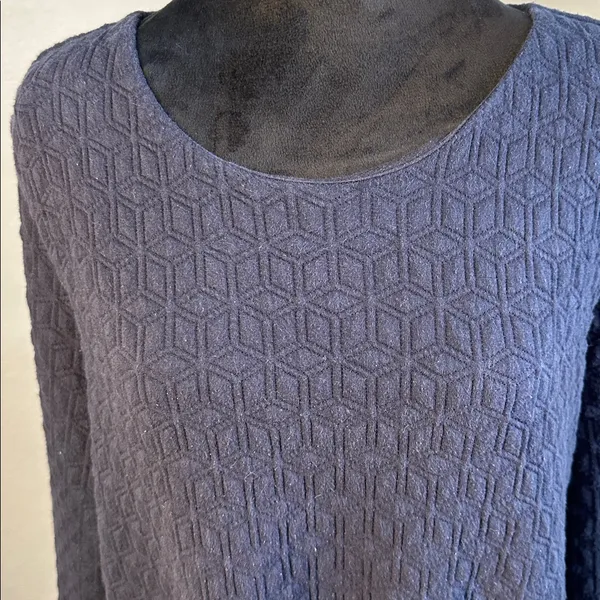 GAP Dark Blue Quilted Zip-Up Sweater - Image 4