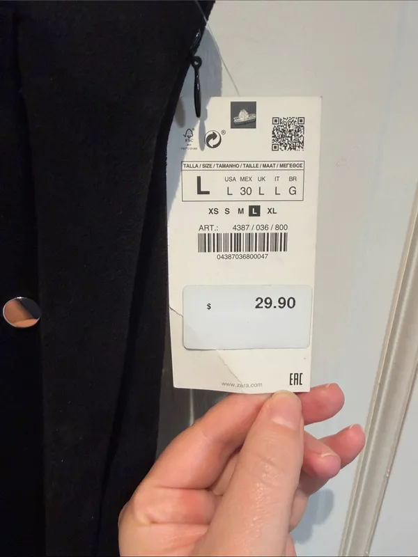 Zara Black Mini Wrap Skort - Image 2
