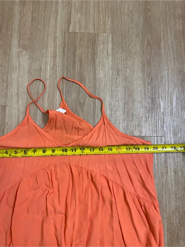 Everly Bright Orange V-Neck Tiered Spaghetti Strap Camisole - Image 5
