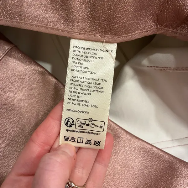 NWT Maeve x Anthropologie Colette Crop Metallic Faux Leather Ruffle Pant Size 33 - Image 7