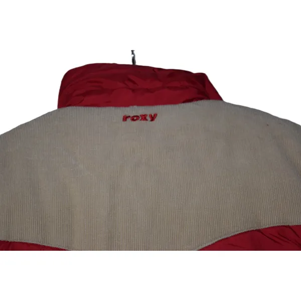 Roxy Reversible Puffer Vest Women Red Tan Excellent Western Corduroy Quilted - Image 7