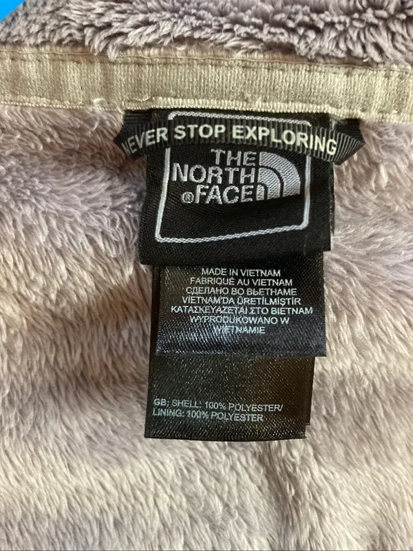 The North Face Women's Gray Plush Full Zip Teddy Fleece Jacket - Image 2