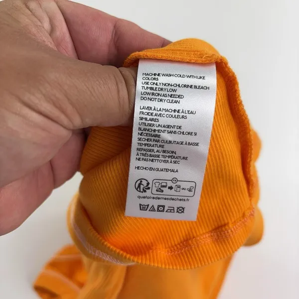 Anthropologie Pilcro Tank Top Womens Medium Orange Scoop Neck Ribbed Knit Basic - Image 9