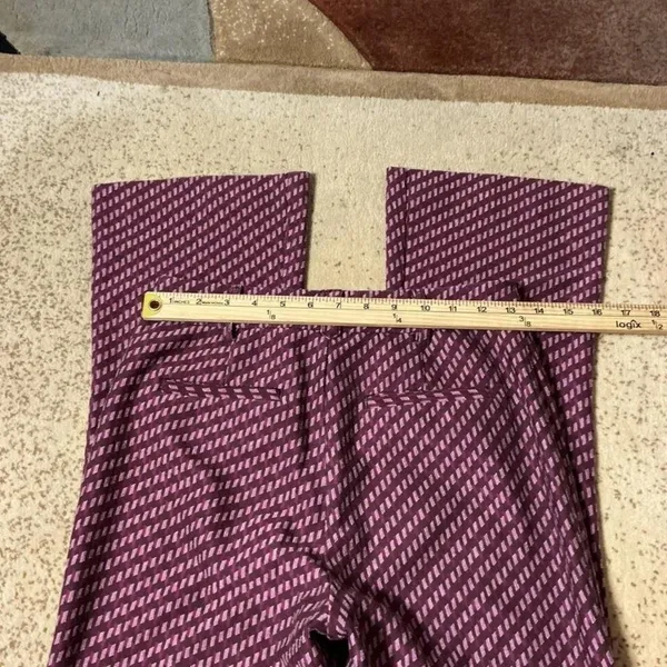 Anthropologie The Essential Flare Pants Plum‎ Geometric Stripe 2 Preppy Womens - Image 7