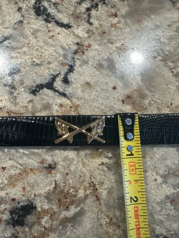 Women’s Golf Belt Sz Large LB Belt Company Lizard Italian Leather Black Sz L - Image 6
