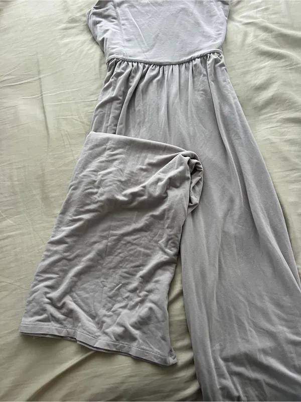 Aritzia Wilfred Light Gray Wide-Leg Jumpsuit - Image 2