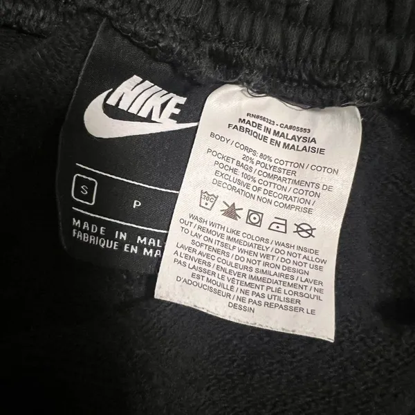 Nike Air Black High Rise Fleece Lounge Shorts Embroidered Logo Small - Image 4