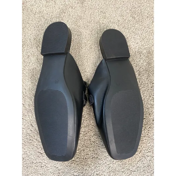 New Steve Madden Black Square Toe Horsebit Mule Loafers Size 10 - Image 5