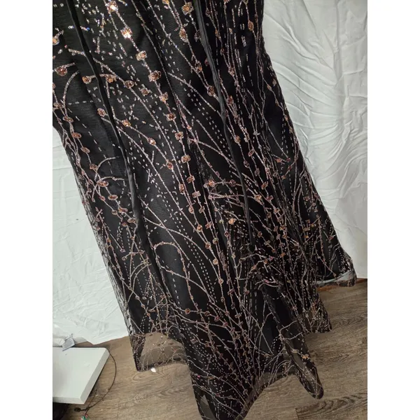 Clarisse Strapless Black Gold Iridescent Sequins Mermaid Formal Dress 2 #3719 - Image 7