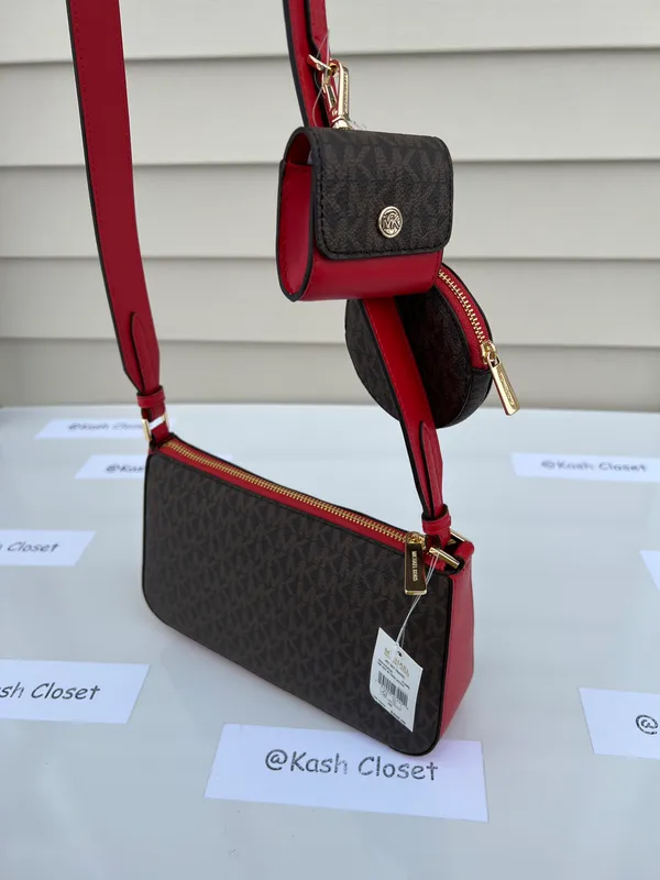 Michael Kors Jet Set Travel SM Crossbody With Tech Attach -Flame - Image 2