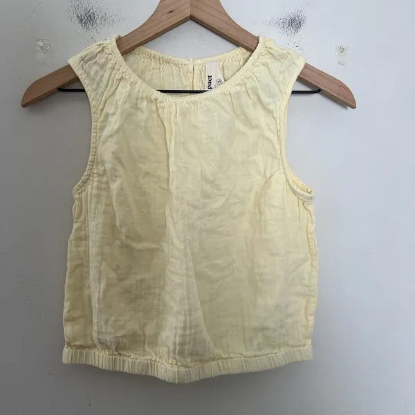 PACT- Double Gauze Bubble Hem Top Yellow Size XS - Image 3