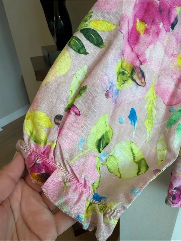 Hester & Orchard Linen Blend Floral Print Top - Image 3