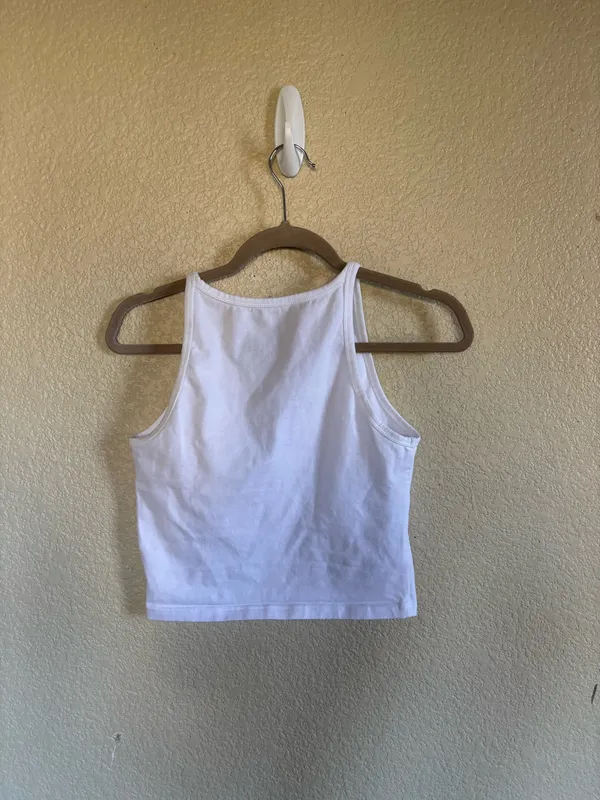 White Tank Crop Top - Image 4
