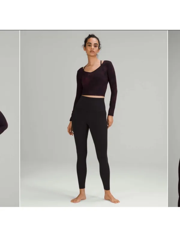 Lululemon Align Long Sleeve Shirt Diamond Dye Cassis Black Sz 4 - Image 7
