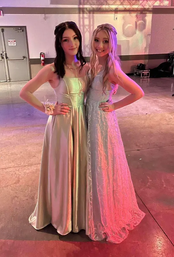 David's Bridal light Blue Prom Dress - Image 2