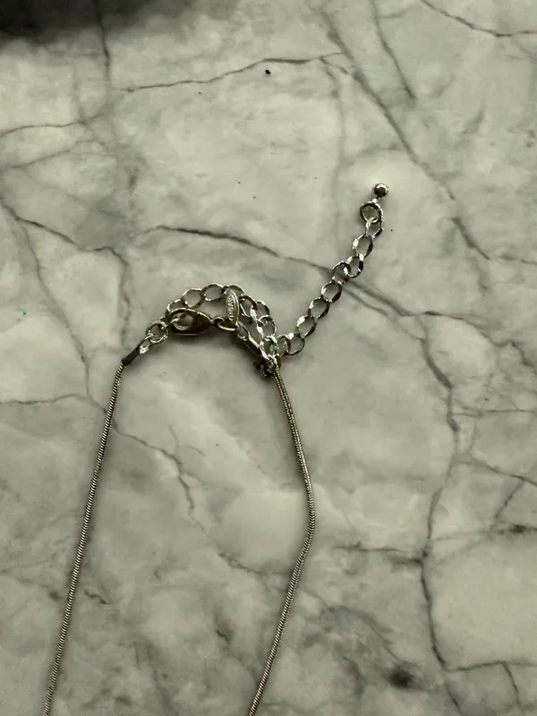 Vintage Faux Solitaire Diamond Pendant Necklace - Image 3