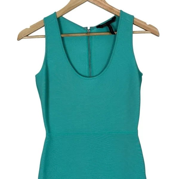 BCBGMAXAZRIA Gisela Mini Bodycon Bandage Dress Aqua Blue Sleeveless Y2K Size S - Image 4
