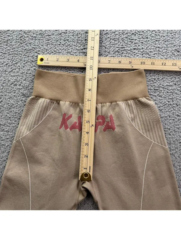 Kappa Leggings Womens Small-Medium Tan Beige Athletic Stretch Jogger Pants Y2K - Image 3