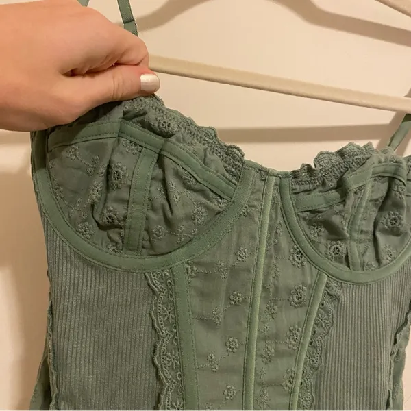 Urban Outfitters Sage Green Corset Top size Medium - Image 4