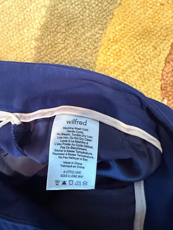 Aritzia Wilfred Feuille Pant Blue Belt Tie Trouser High Waisted Cropped Size 6 - Image 5