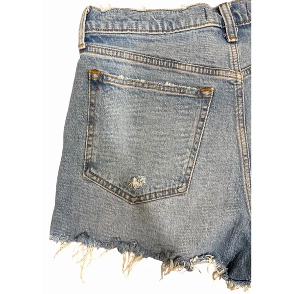 Abercrombie & Fitch The Mom Short Distressed High Rise Denim Blue Size‎ 30 - Image 7