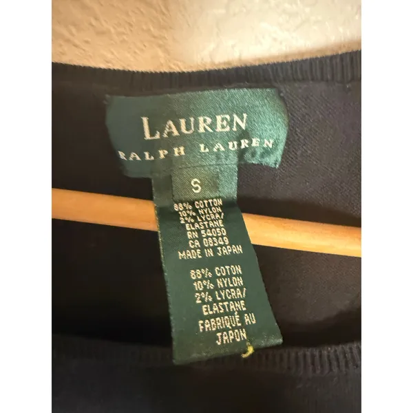 Lauren Ralph Lauren Black Cotton Knit Sleeveless Scoop Neck Pullover Sweater S - Image 5