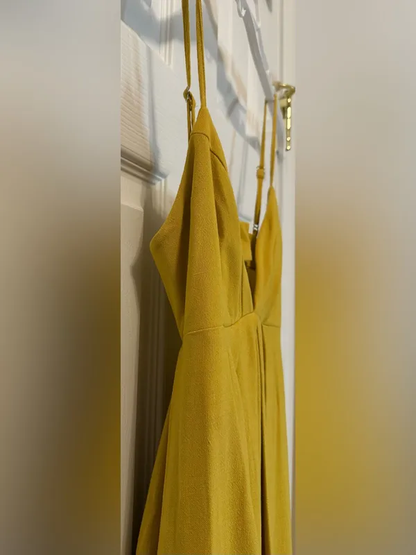 Asos Mustard Yellow Spaghetti Strap Maxi Dress - Image 8