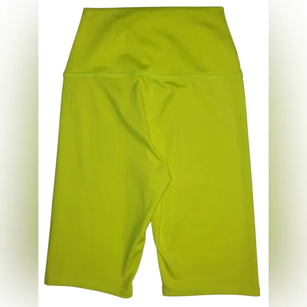 NWT Alice +‎ Olivia AARON NEON YELLOW STRETCH-JERSEY CYCLING SHORTS Size XS - Image 3