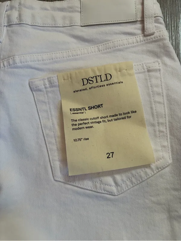 DSTLD White High Rise Button Fly Denim Cutoff Shorts Size 27 NWT - Image 5