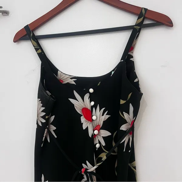 Sans Souci Midi Floral Print Black Dress - Image 3