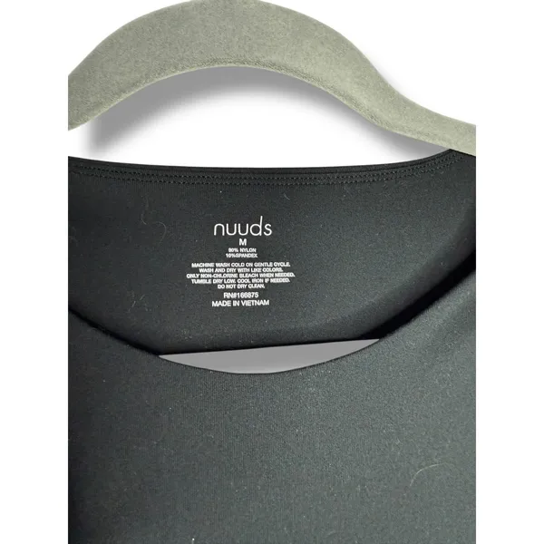 NUUDS Black Long Sleeve‎ Crew Neck Thong Bodysuit Women's Size M - Image 2